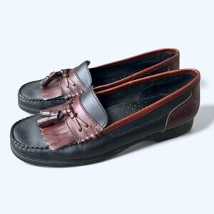 G.H. Bass Weejuns Setta Tassel Loafers Causal Moc Toe Men's Sz 8 M Black Brown